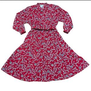 Vintage Ilse M made in USA Midi Dress Longsleeve w/Belt Size:16